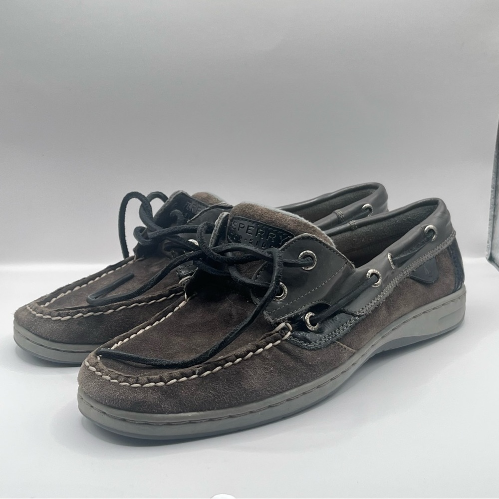 Sperry Brown Suede Lace-Up Boat Shoes